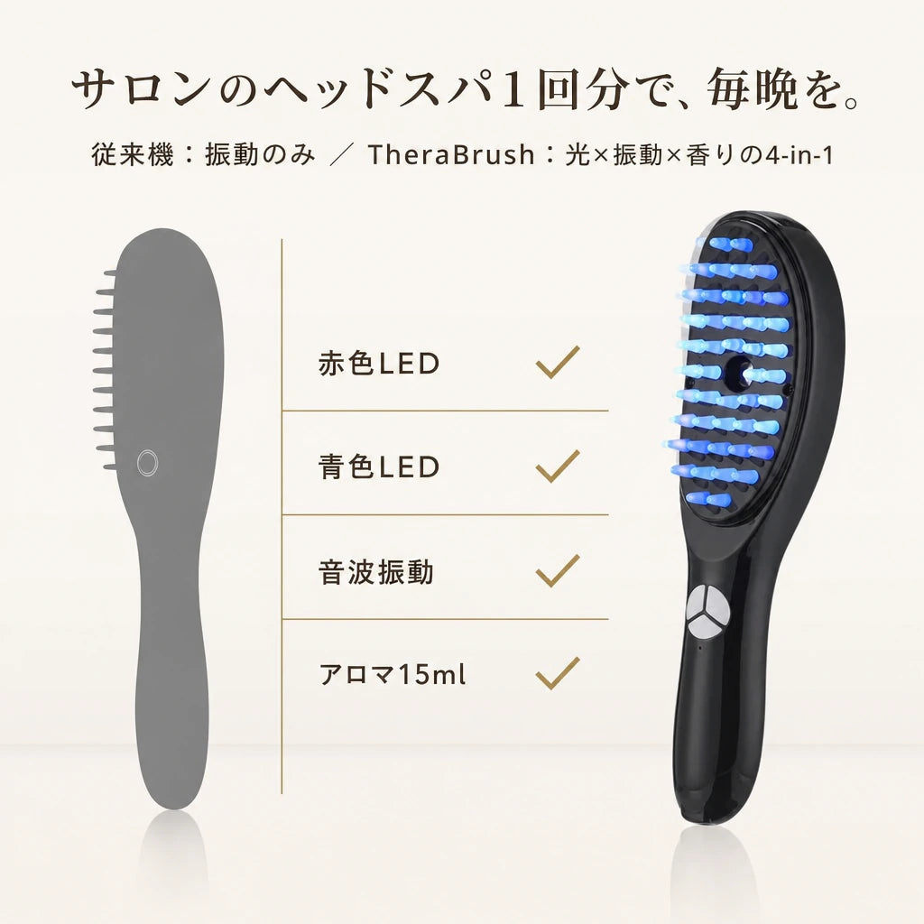 艶めき ヘッドスパブラシ TheraBrush｜香りで終わる4-in-1頭皮ケア