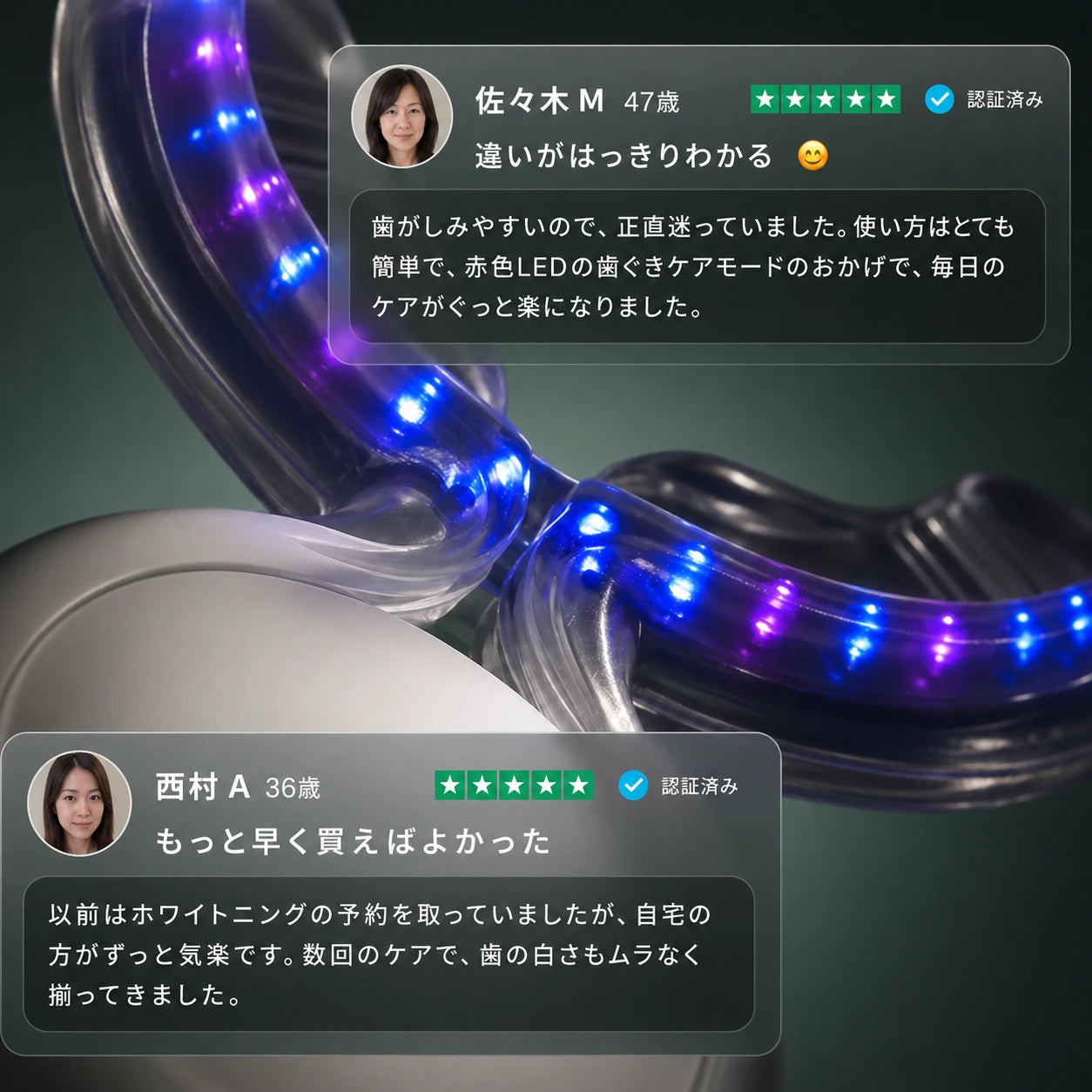 プロ仕様 Wライト ホワイトニングキット ― 青色・赤色LED＋PAPジェル