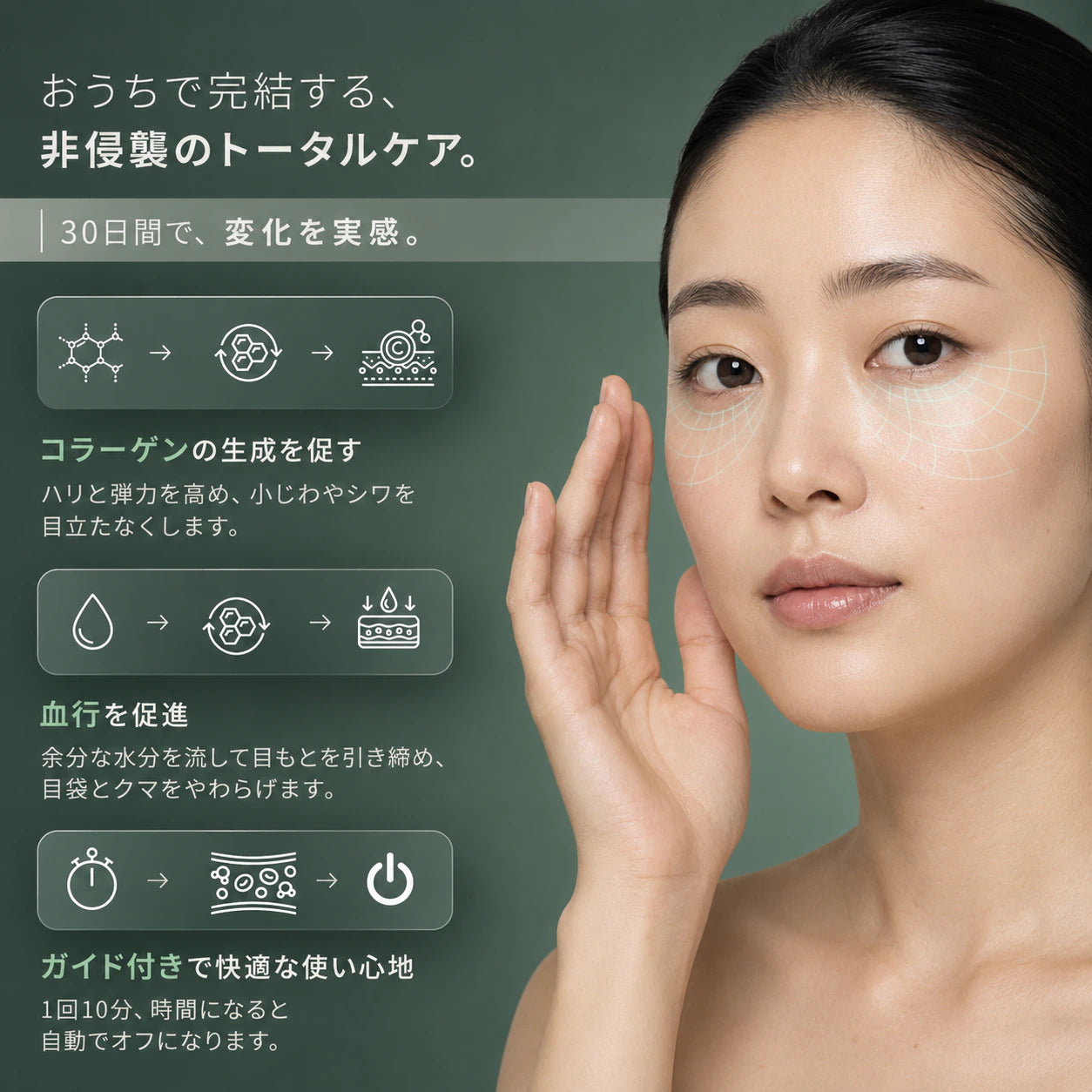 クマ・目袋 リペアデバイス — EMSマイクロカレントと赤色LEDの目もとケア