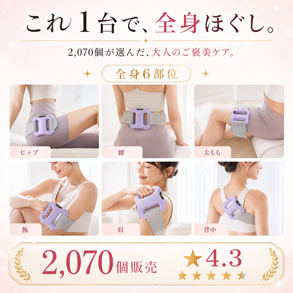 全身用 筋肉ケア＆リラクゼーション、腰・お尻・太もも・腕・肩・背中